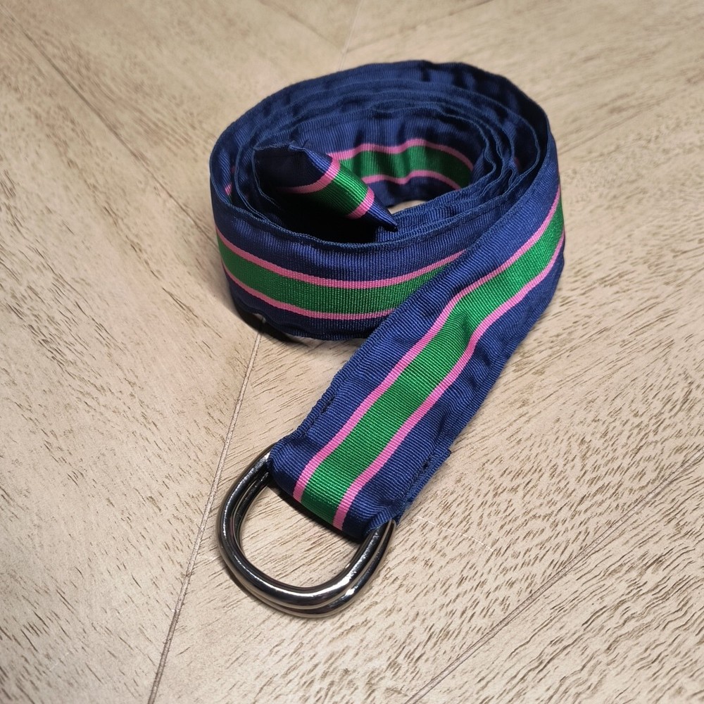 Leather Man Ltd. Fabric Adjustable Belt XXL 52Hand Made USA Preppy Purple