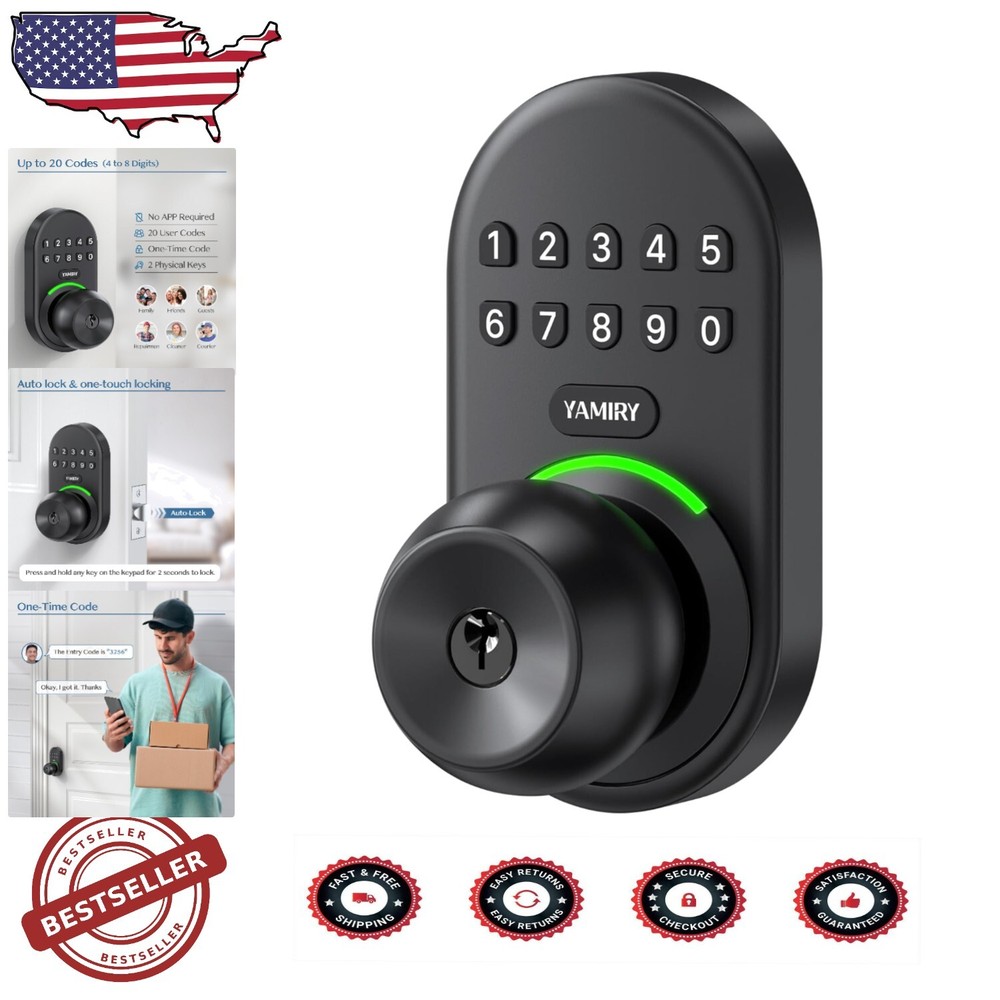 Modern Keypad Smart Door Lock - Easy Install with Auto-Lock