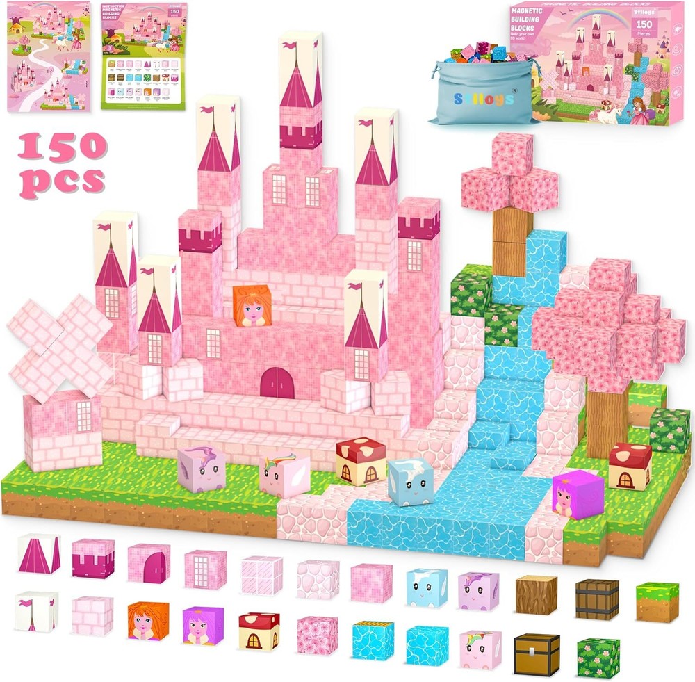 150PCS Magnetic Blocks Princess Toys, STEM Magnetic Building Blocks Construction