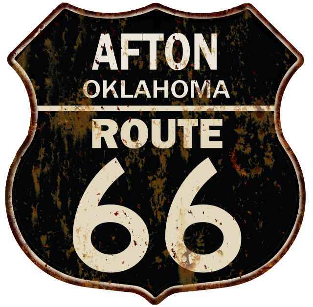 AFTON, OKLAHOMA Route 66 Shield Metal Sign Man Cave Garage 211110014182