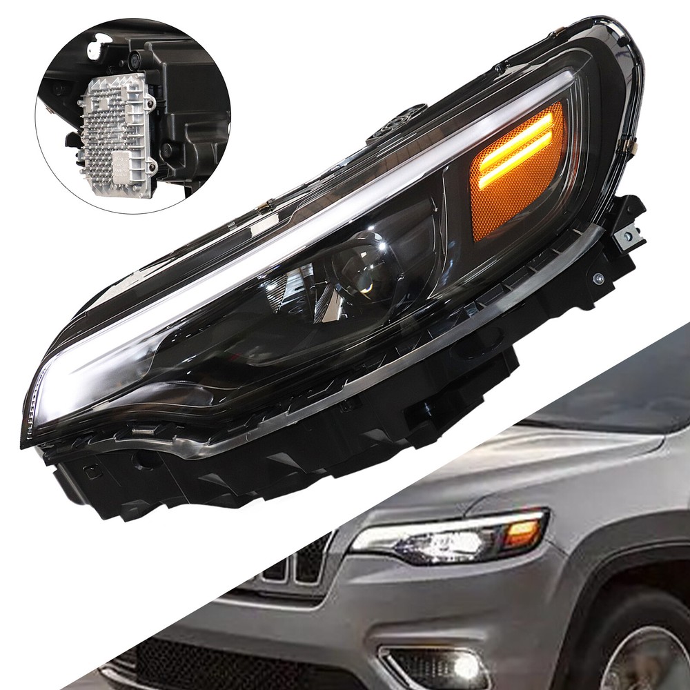 For 2019 2020 2021 Jeep Cherokee Full LED Left LH Driver Side Complete Headlight