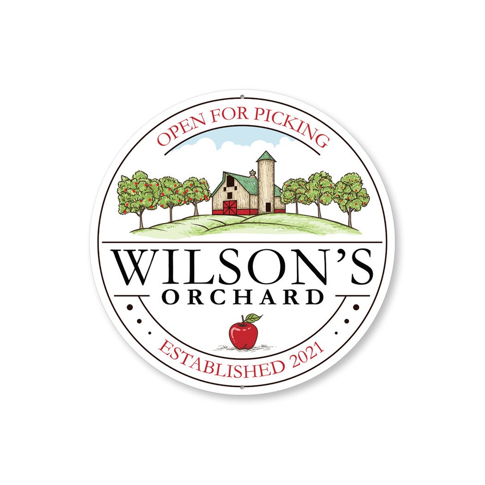 Custom Family Orchard Metal Sign with Personalization-image