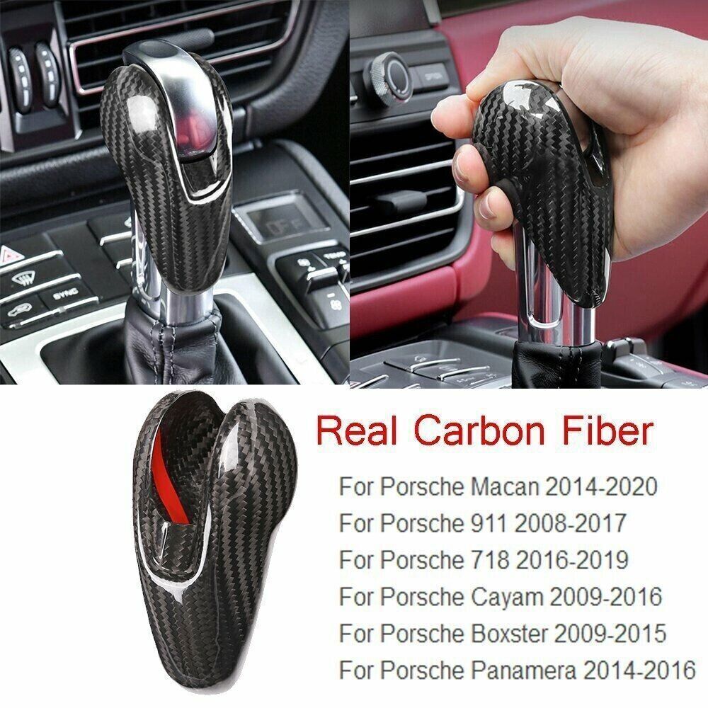Real Carbon Fiber Gear Shift Knob Cover Trim Fit For Porsche 911 718 Cayman