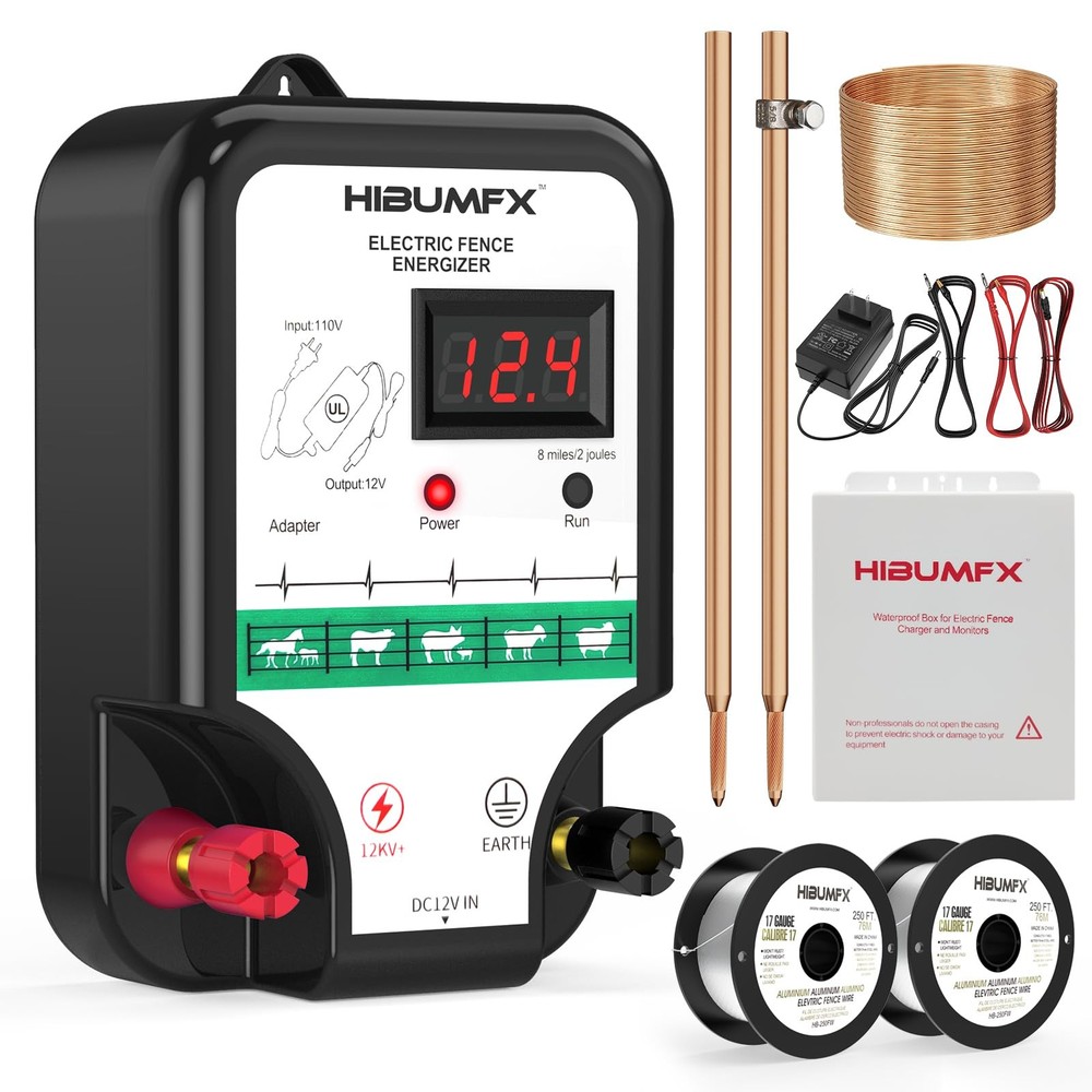 P4 Electric Fence Energizer Smart Fencing System with grounding Systems kit a...