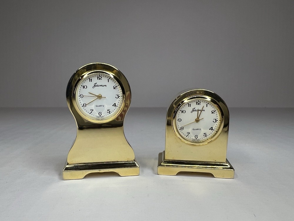 Vtg Jacmor Quartz Small Clocks