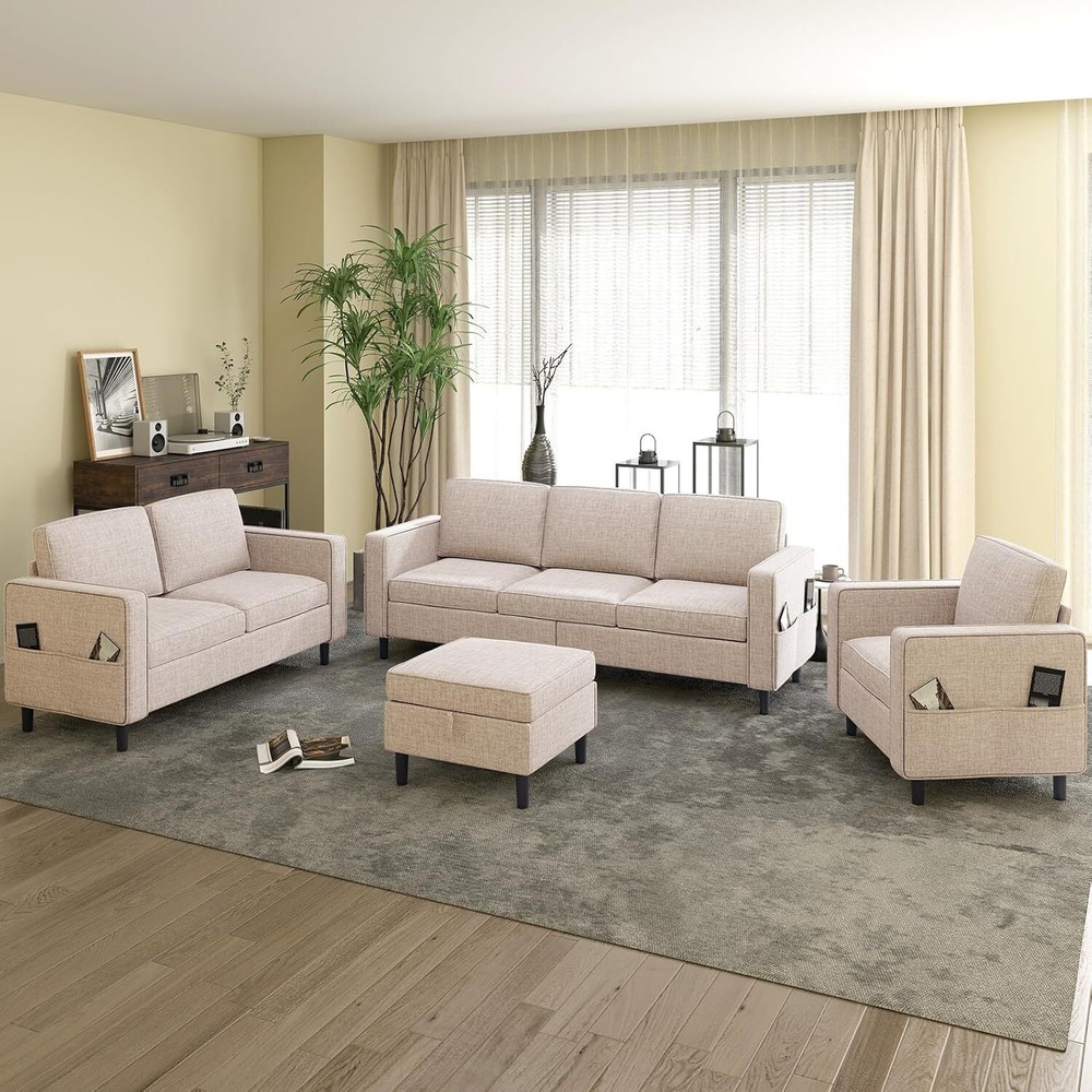 4 Piece Sofa Set, Living Room Furniture Sets, Sofa Set for Living Room Modern