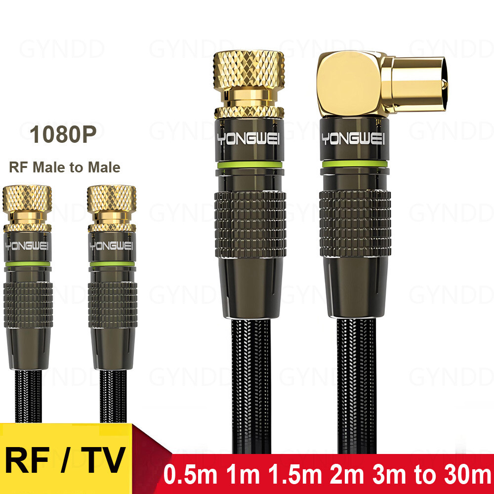 90 Degree Angled to Straight Digital Coaxial AV Cable with Male F Connector-image