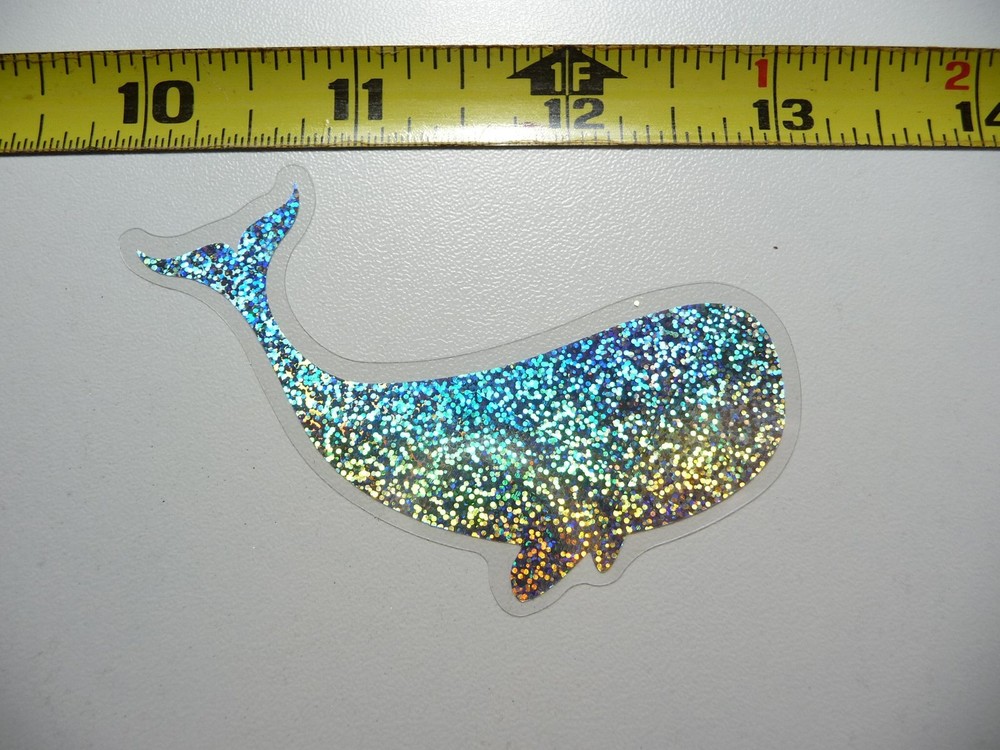 HOLOGRAPHIC PACIFIC WHALE STICKER DECAL OCEAN SEA LIFE SPARKLE
