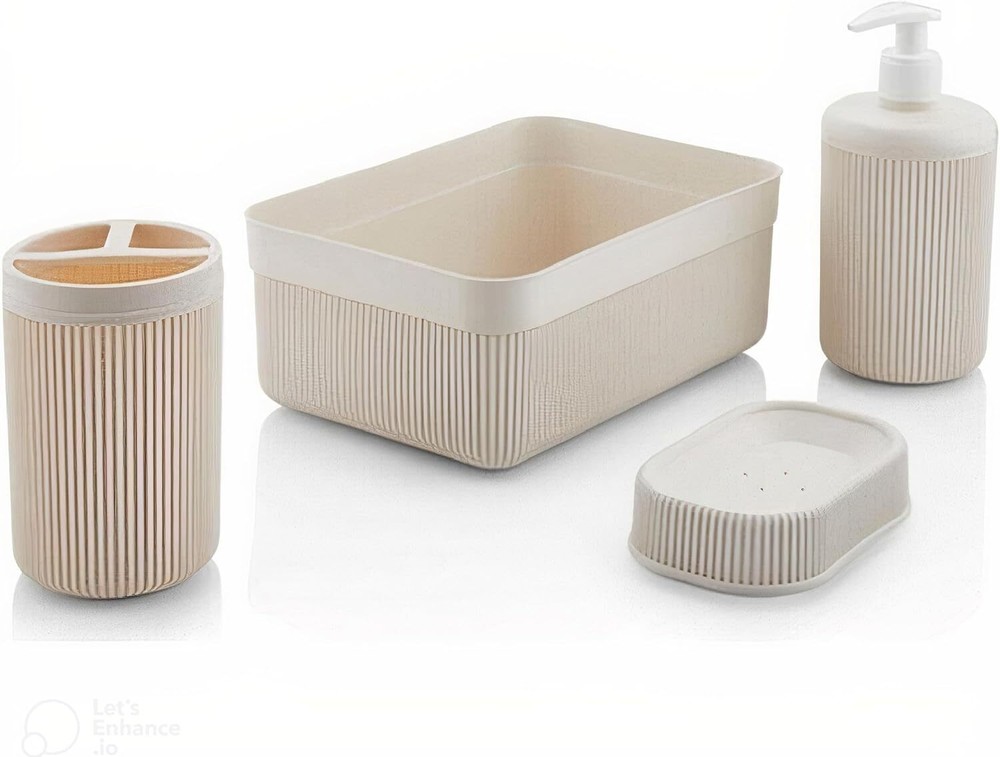 Witforms Bathroom Accessories Set 4 PCS, Plastic Accessory White