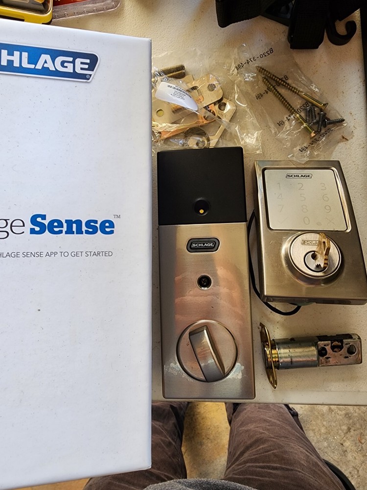 Schlage Sense Smart Deadbolt BE479 CEN 619 Bluetooth Lock in Satin Nickel