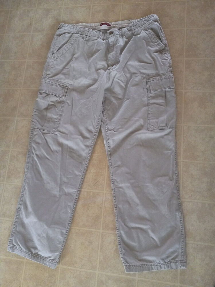 VTG Chaps Khaki Beige Chino Cargo Pants Men's Size 38 x 32 100% Cotton