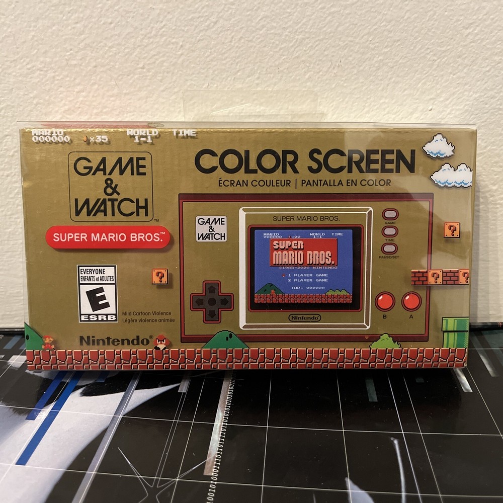Nintendo Game & Watch Super Mario Bros Handheld Console Clock - New Sealed
