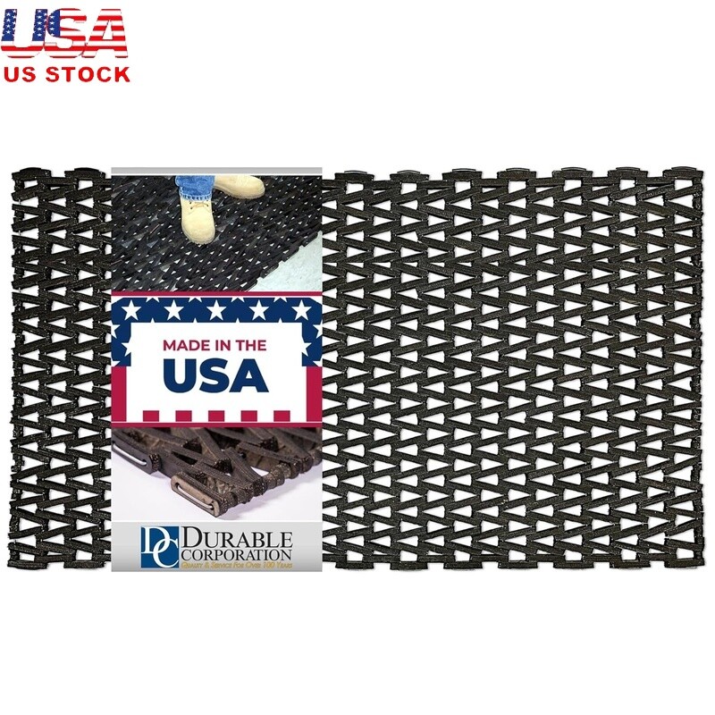 Eco-Friendly Heavy Duty Recycled Tire Entrance Mat 30x48 Herringbone Weave