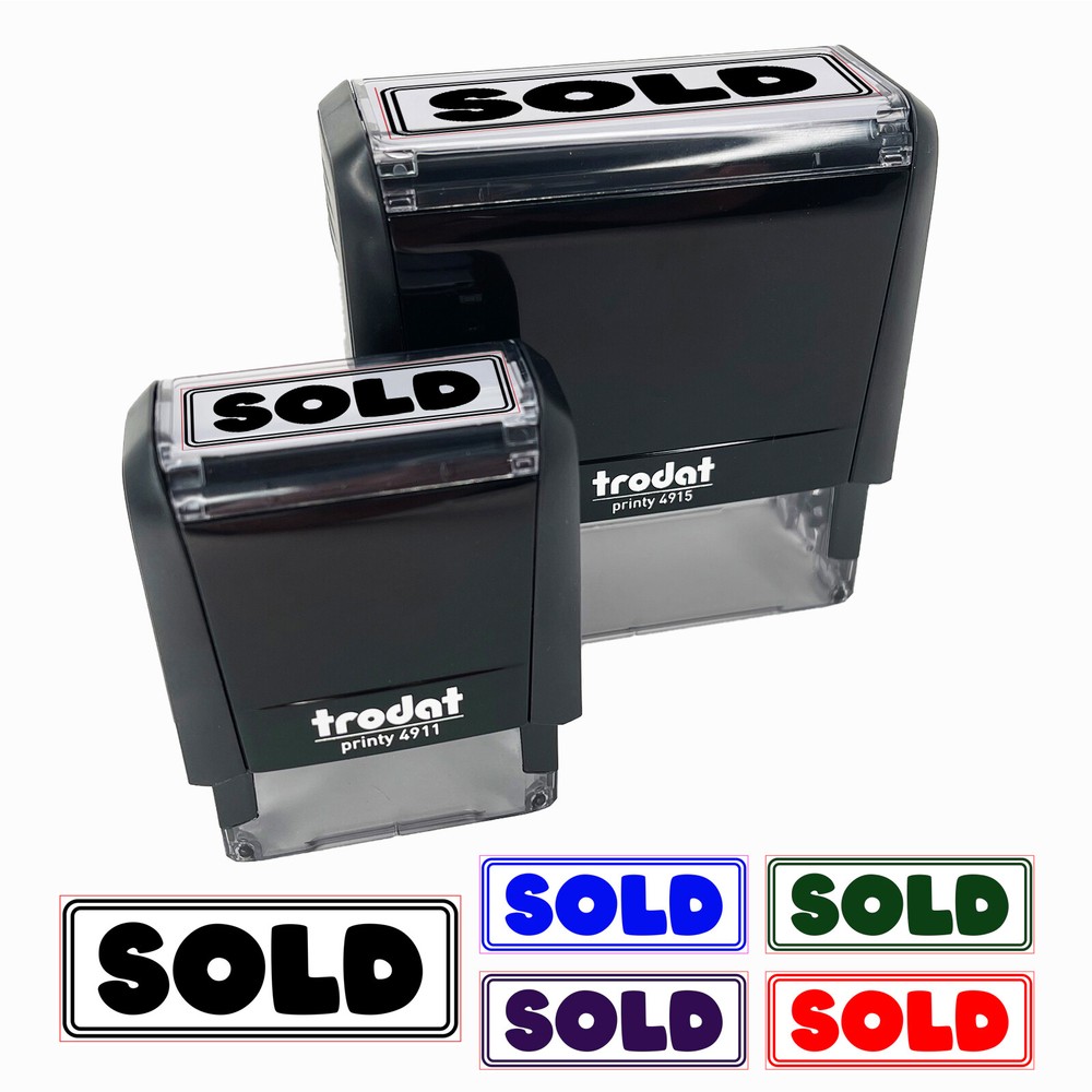 Sold Bold Self-Inking Rubber Stamp Ink Stamper for Business Office