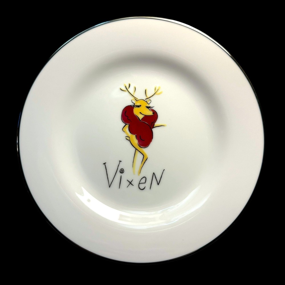Pottery Barn Holiday Christmas Reindeer Salad Plate 8.5” Vixen Replacement