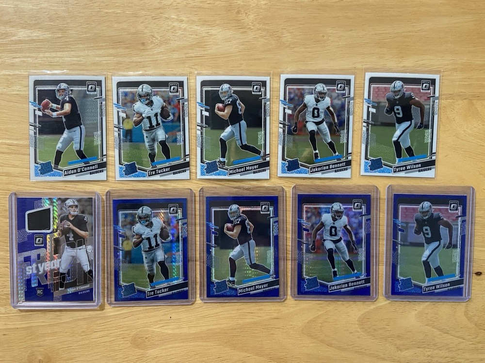 2023 Las Vegas Raiders Rookie Card Lot with Optic Blue Scopes & Patch Card