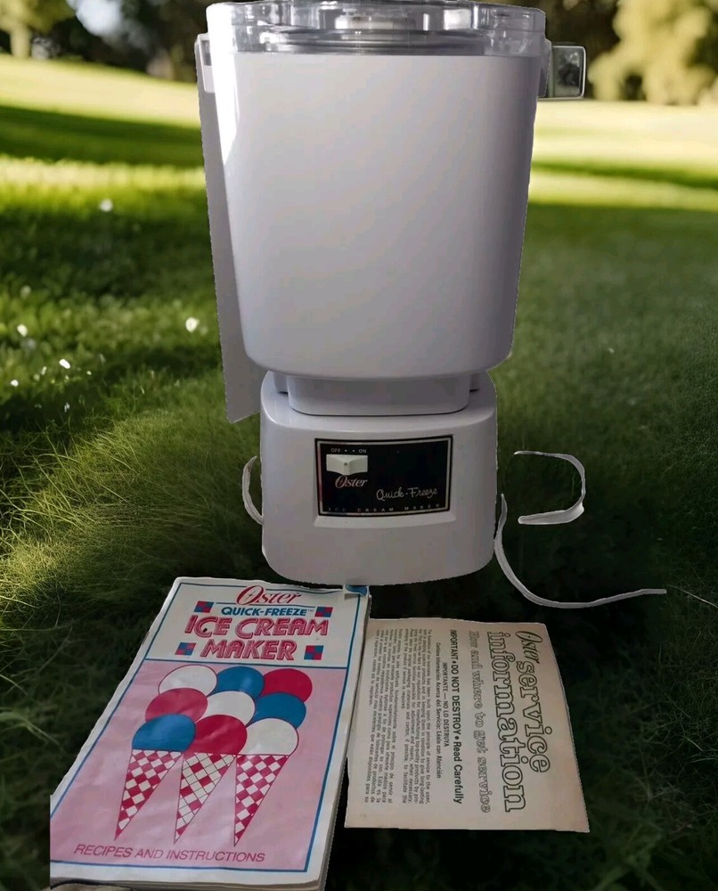 Oster Quick Freeze Ice Cream Maker Large 2 Quart Shakes, Yogurt, Sherbet, Sundae