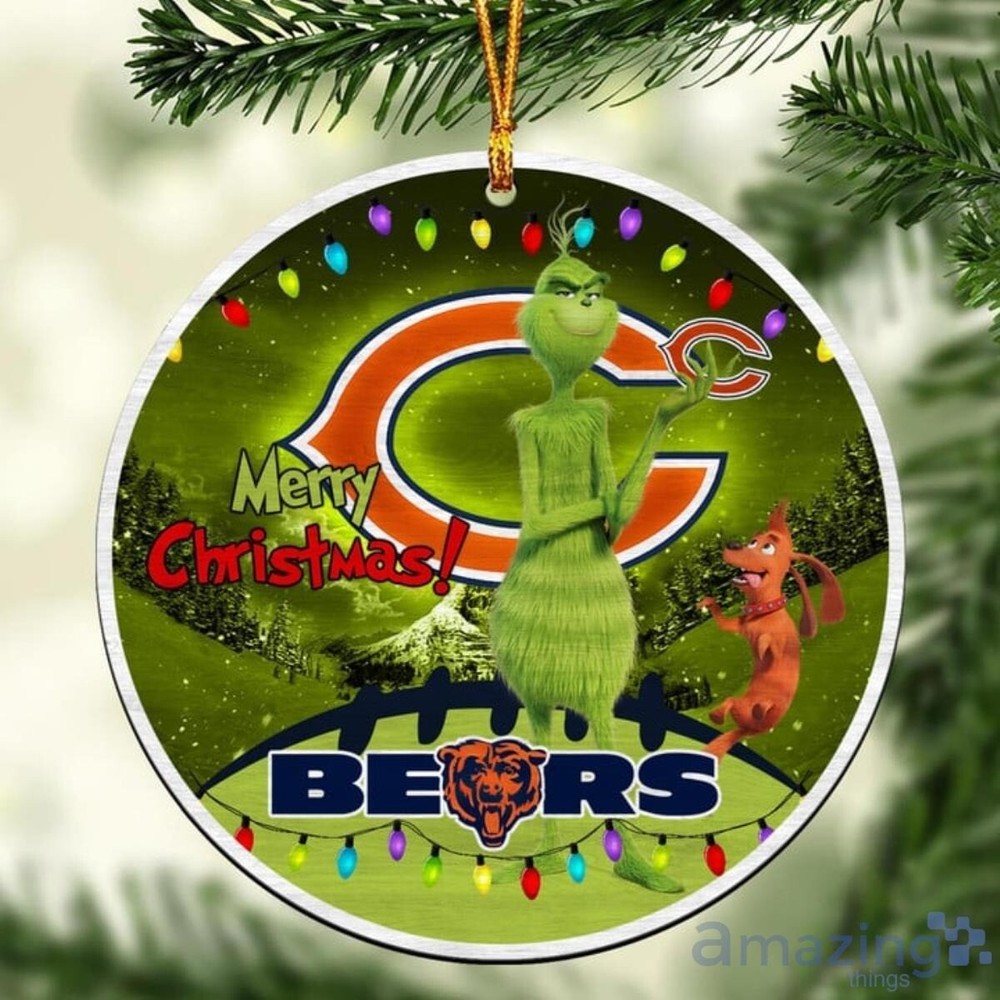 Custom Grinch Chicago Bears Football Team Christmas Ornament Gift
