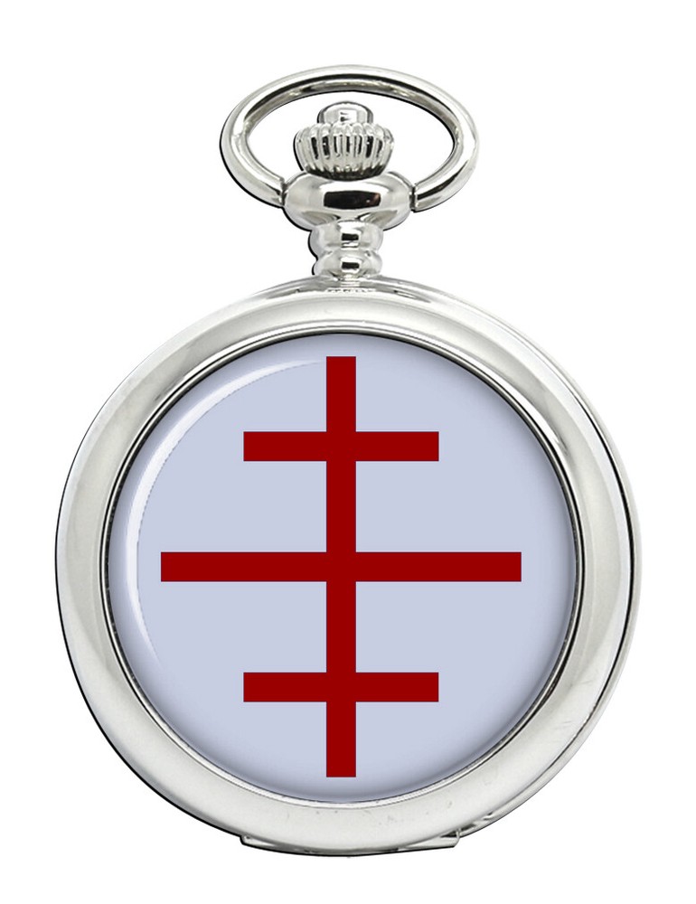 Papal Cross Engraved Christian Pocket Watch with Chain-image