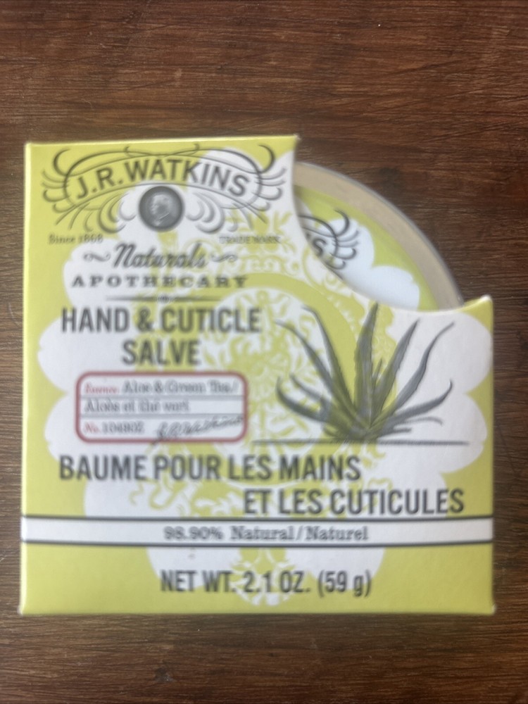 JR Watkins Cuticle Salve Hand Cream NEW Aloe Green Tea 2.1 oz Discontinued Apot
