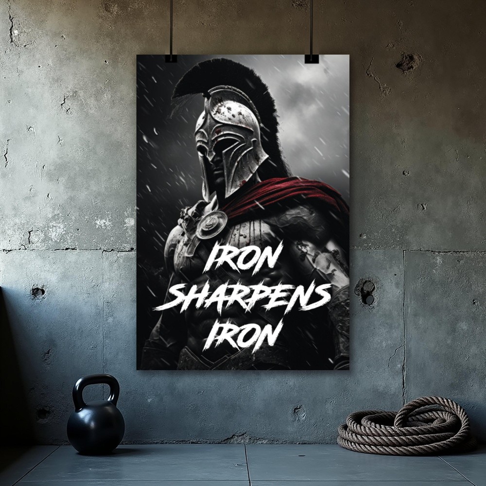Iron Sharpens Iron Gym Poster - Motivational Wall Art for Home and Office