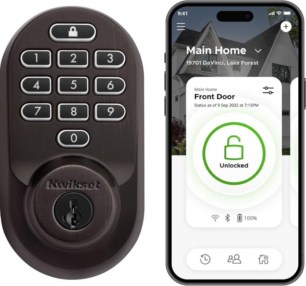 Kwikset Halo Keypad Deadbolt Smart Lock Touch Screen Wi-Fi App Alexa Enabled