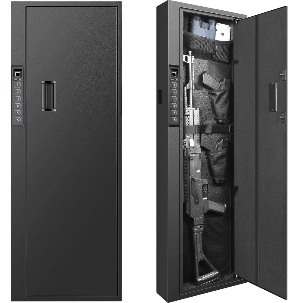 Biometric Gun Safe for Rifle, Shotguns, Pistols, Compact Long Gun Safe, Quick...-image