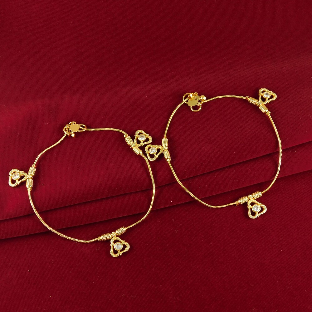 Traditional Foot Chain 18K Women Anklets 2Pcs Indian Bridal Foot Chain Jewelry