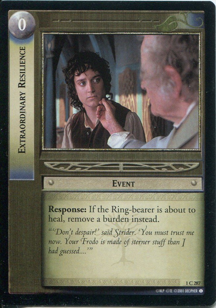 Lord Of The Rings CCG FotR Card 1.C287 Extraordinary Resilience