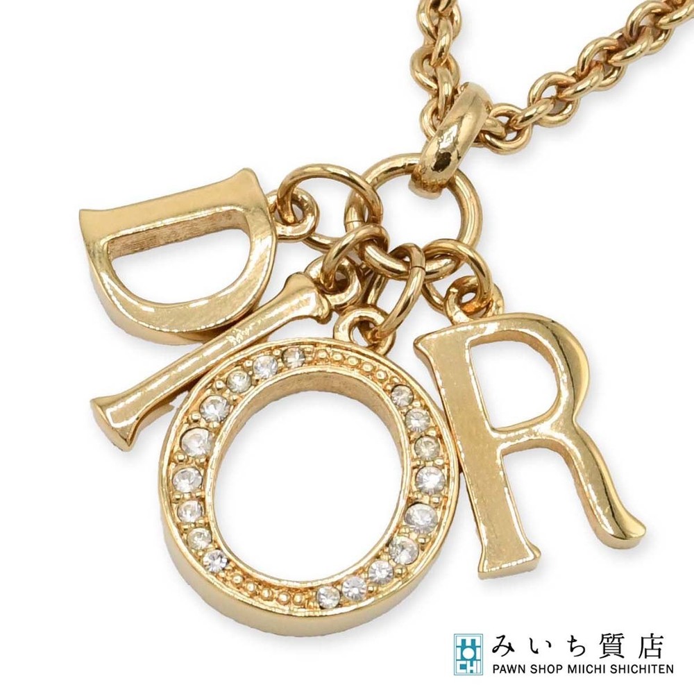 Dior Christian GP Gold Necklace 23.5g 22k213-3 with Box