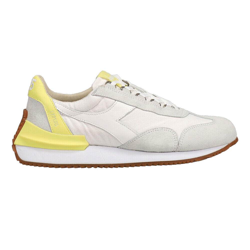 Diadora Equipe Mad Italia Lace Up  Mens White, Yellow Sneakers Casual Shoes 1771