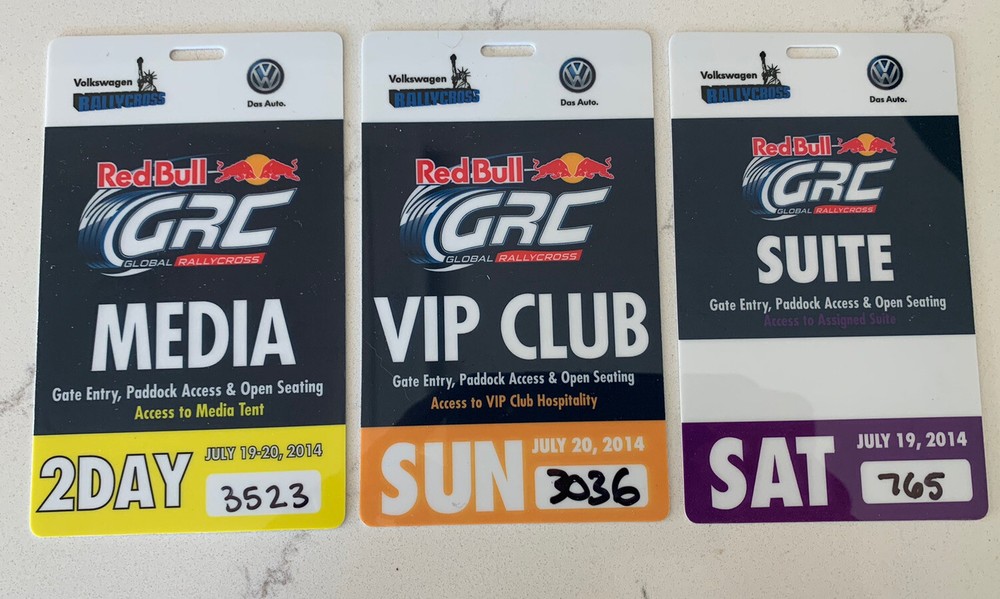 2014 Red Bull Global RallyCross GRC NY Hard Cards VIP Media SUITE VW ANDRETTI