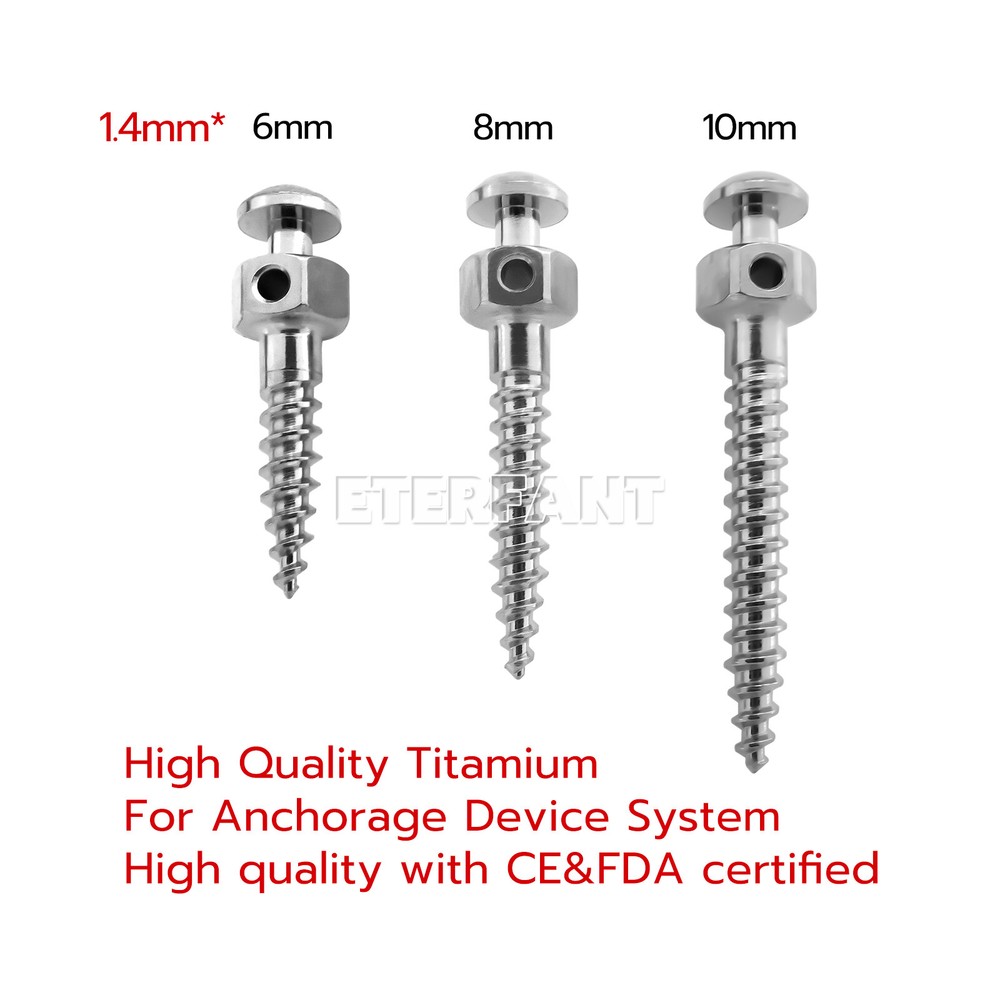 ETERFANT Dental Titanium Micro Implant Mini Screw Self-Drilling Ф1.4mm 6/8/10mm