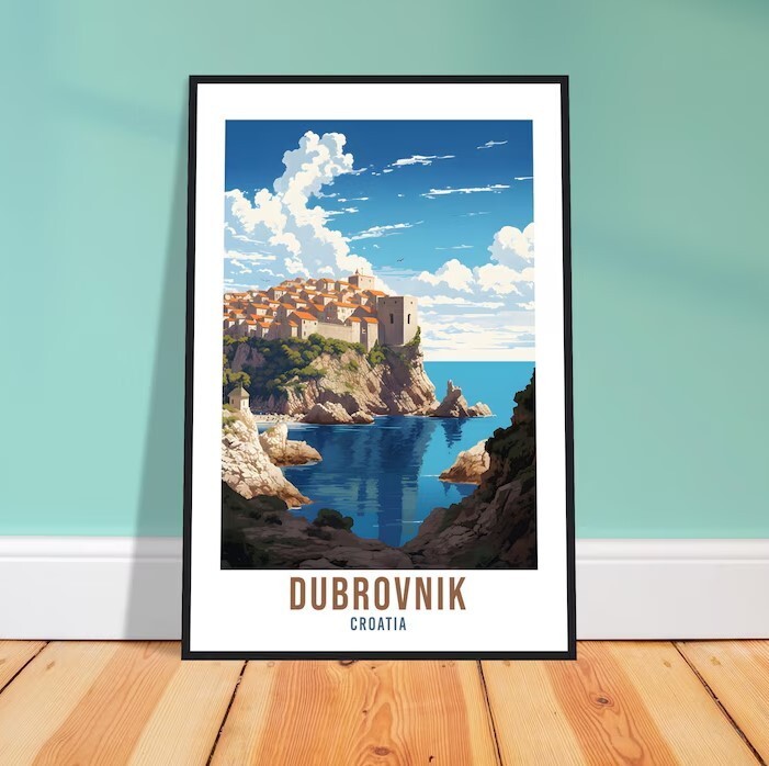 Dubrovnik Croatia Travel Print Wall Art for Home Decor as a Stylish Wall Hanging