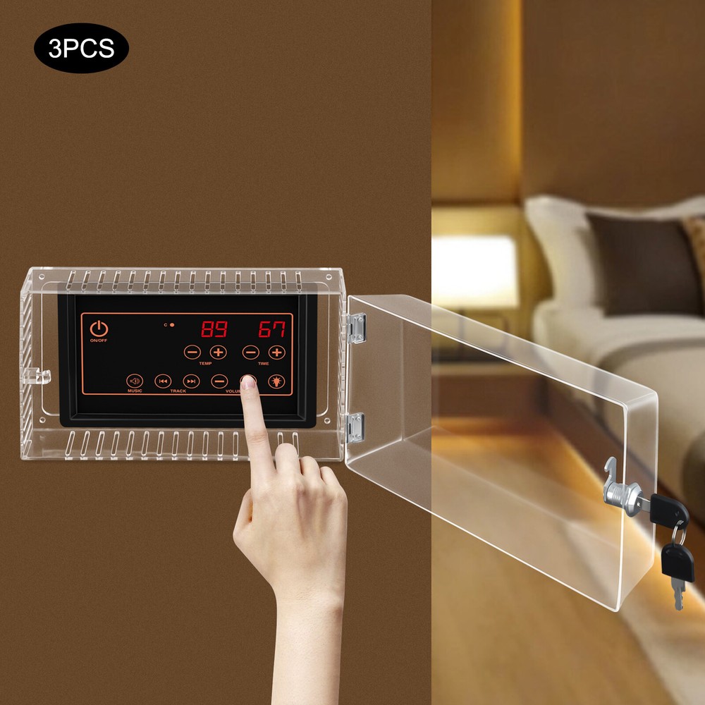 3Pcs Clear Thermostat Lock Box Heat and Air Condition Control Panel Cover