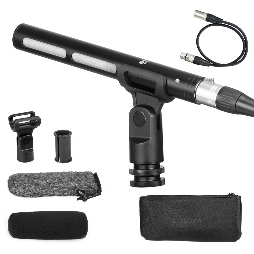 XLR Microphone, Professional Cardioid Mini Shotgun Condenser Mic with 12-48 P...