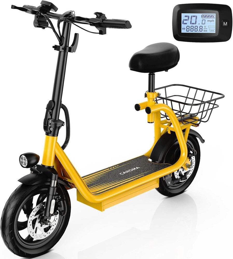 48V 1200W Electric Scooter with Seat 20MPH Speed 30 Mile Range