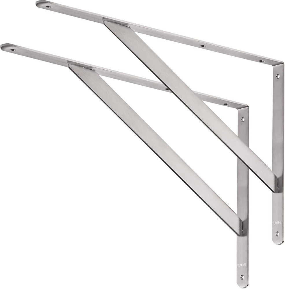 20-Inch Heavy Duty Stainless Steel Shelf Brackets - Max Load 550 lbs (Pack of 2)