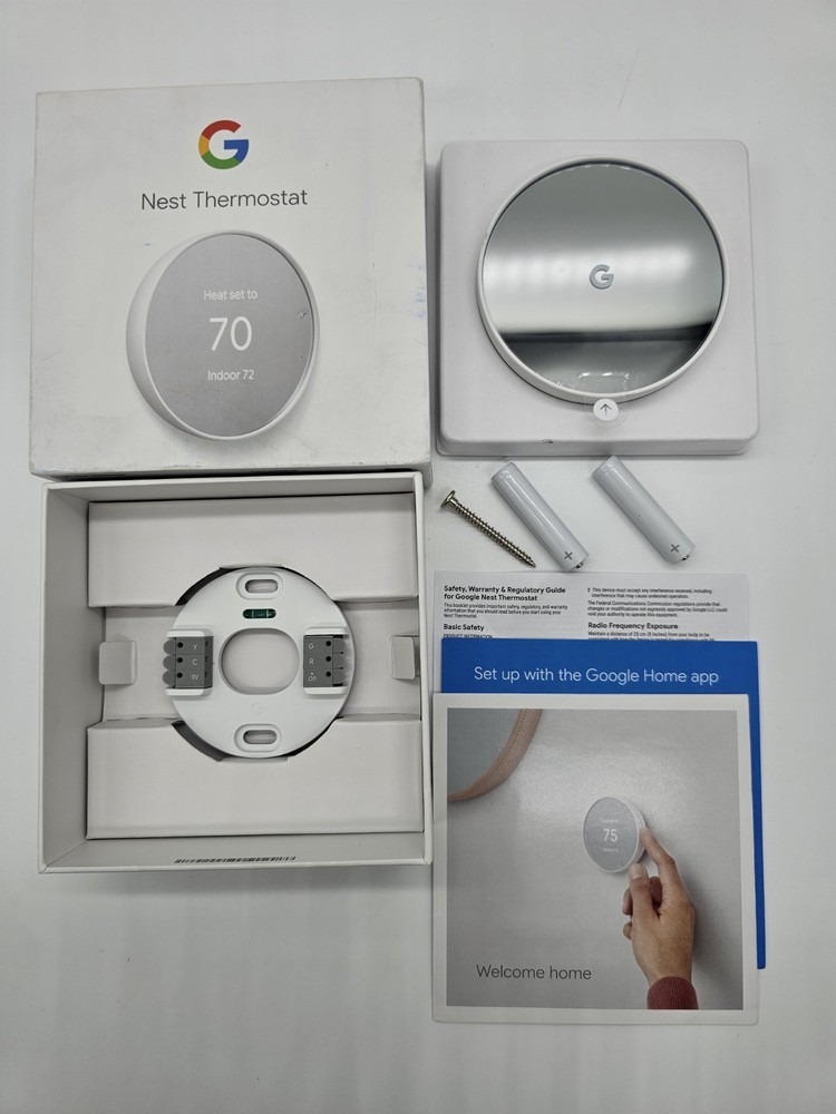 Google Nest Smart Thermostat SNOW (2002) G4CVZ -  NEW NOB
