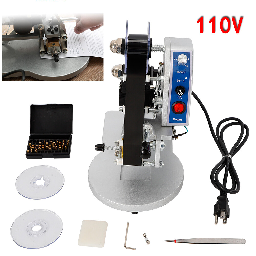 DY-8 Manual Ribbon Coding Hot Foil Stamping Machine Batch Date Code Printer New