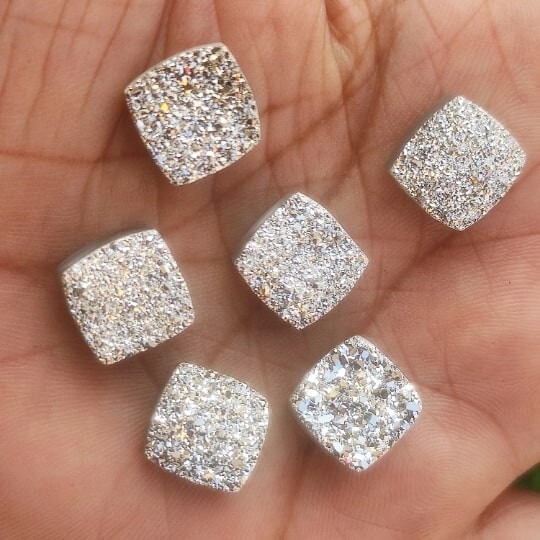 10 Pcs Natural Titanium Agate Druzy Quartz Earrings Making Cushion Drusy Lot