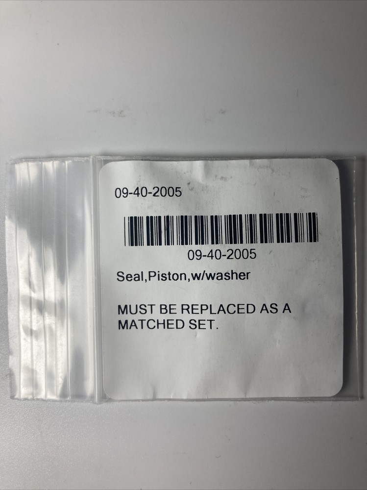 Trinity Biotech Seal,Piston with washer  Set NEW IN FACTORY PACKAGING