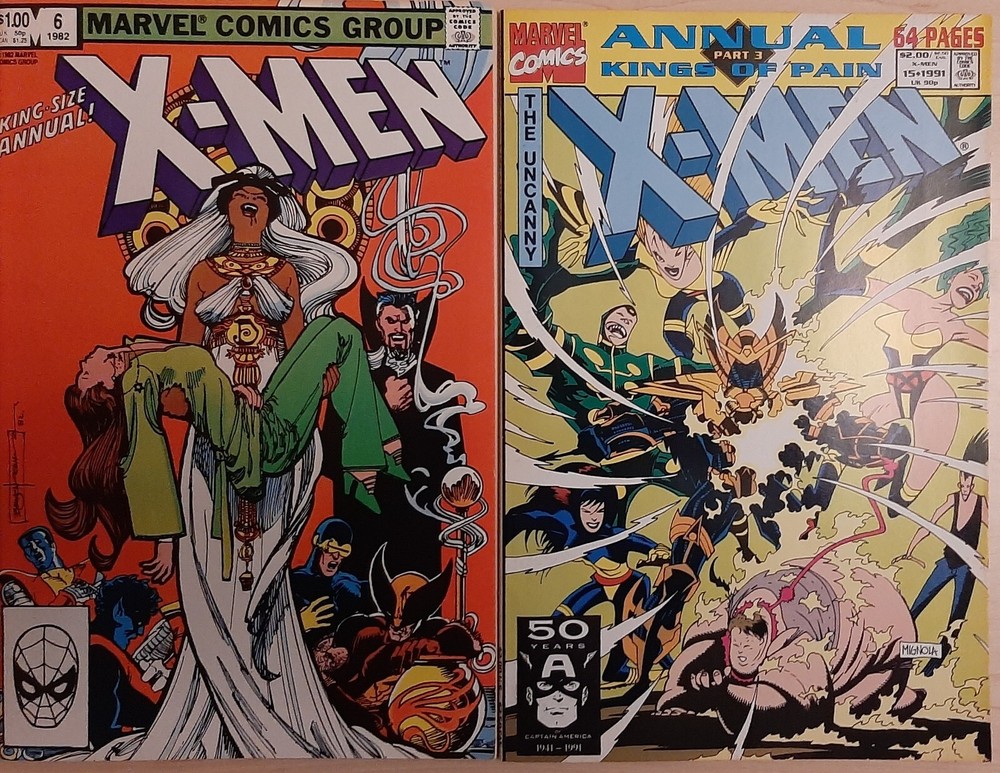 X-Men Annuals #6 (1982) and #15 (1991) Marvel Comics