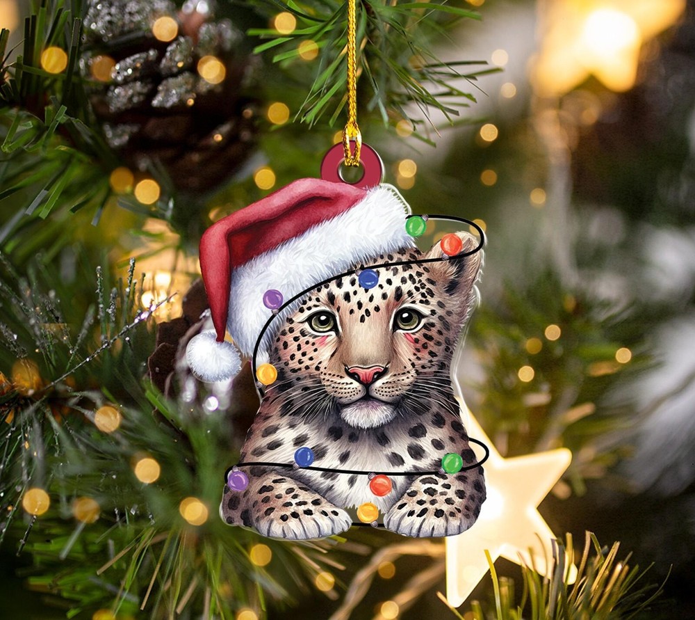 Leopard Christmas Ornament  Leopard Xmas Ornament  Leopard Car Ornament Gift