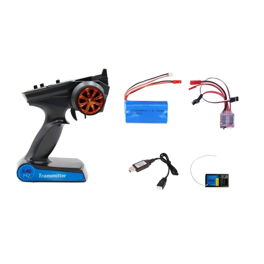 Digital Radio Remote Control with Receiver Battery and 30A ESC Set for WPL RC Car