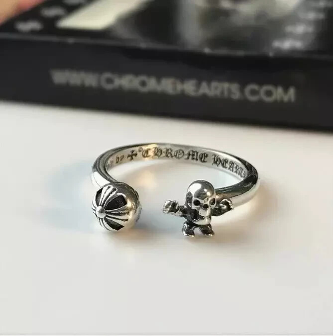 Chrome Hearts Skeleton foti Ring Sterling silver open ring for couplesSize 8.5
