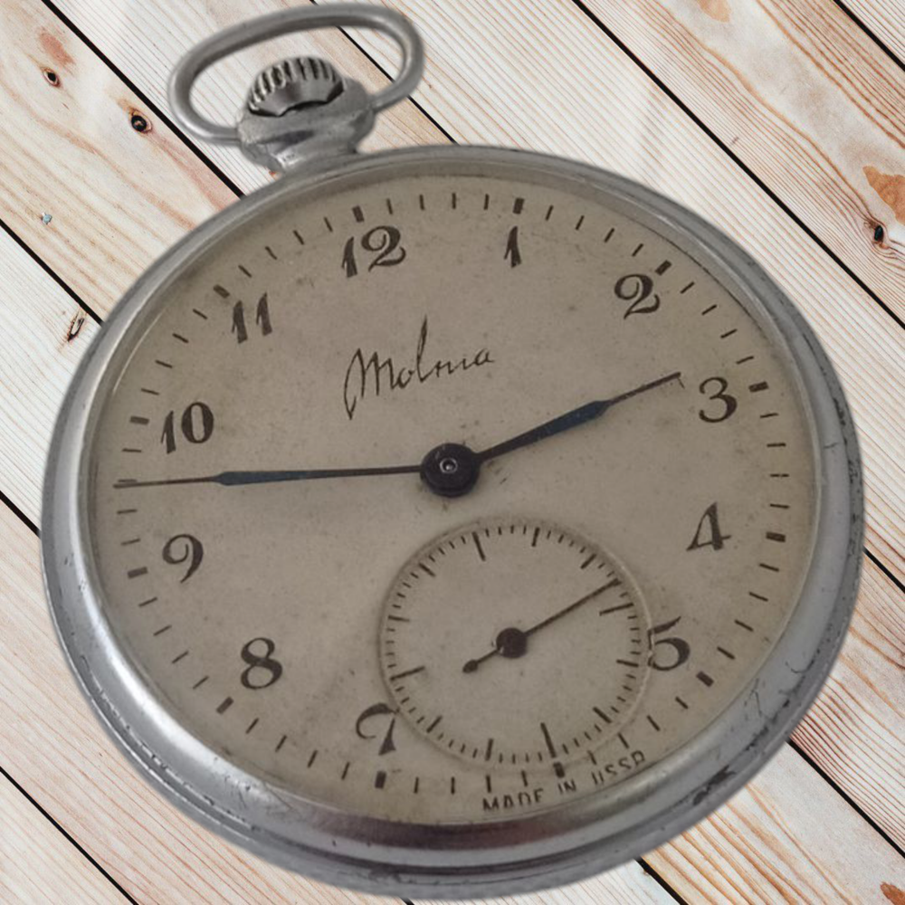 Vintage Pocket watch Molnija Soviet USSR CCCP Russian Molnia working open face