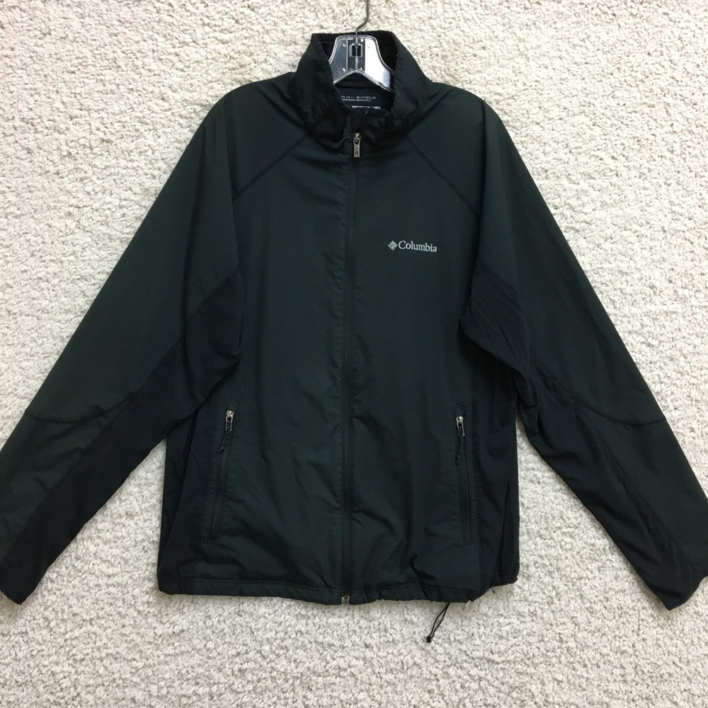 Columbia Omni-Shield Windbreaker Jacket for Men - Large Gray Full Zip with Pockets