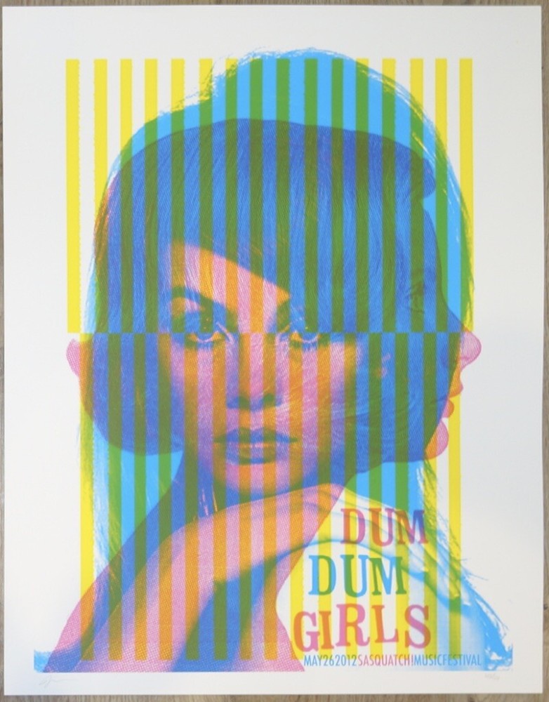 2012 Dum Dum Girls - Sasquatch! Silkscreen Concert Poster s/n by Joanna Wecht-image