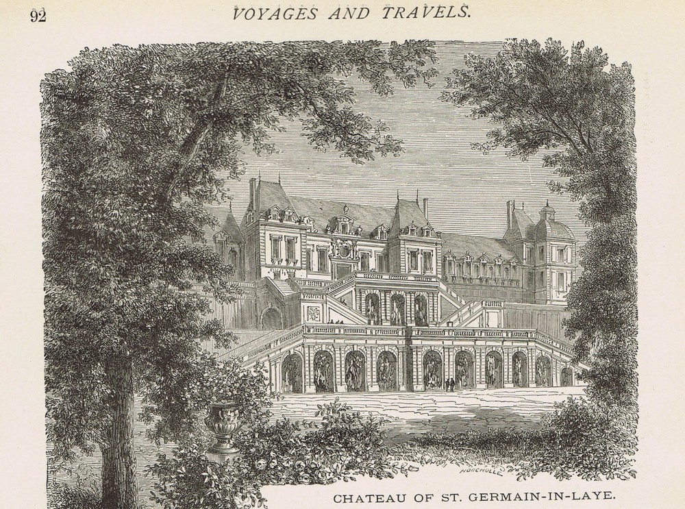 Chateau of Saint Germain-en Laye, France - Historical Print 1887